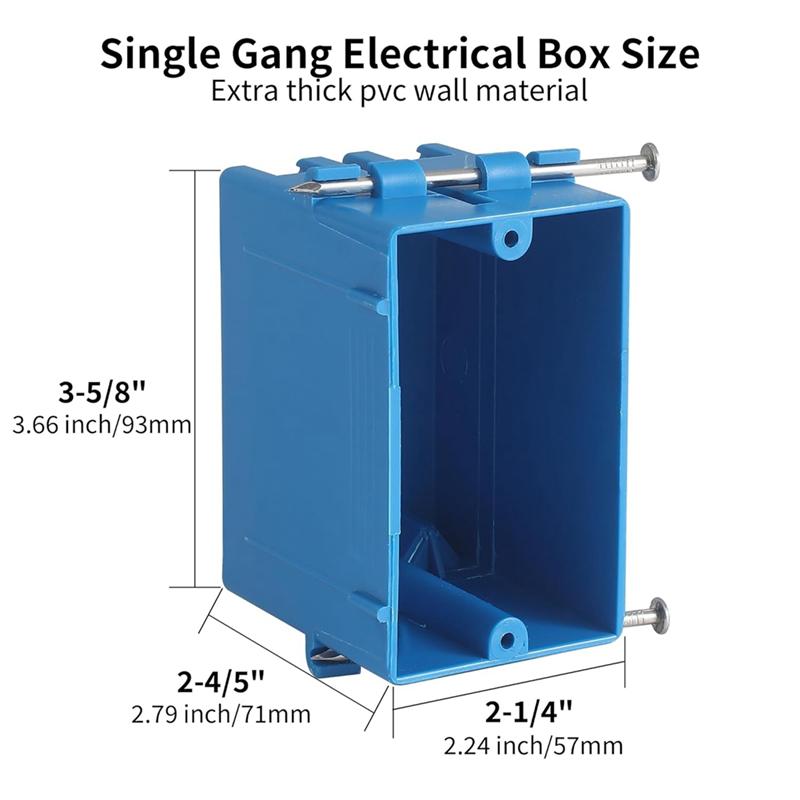 

A34R 10 Pack Single Gang Electrical Box PVC Old Work Outlet Box For Residential Commercial Job Applications