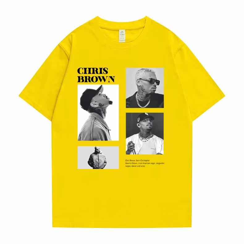 Pop Singer Chris Brown Graphic Print T Shirt Unisex Unisex Hip Hop Fashion Oversized TShirt Tops Unisexs Casual Tees Unisex Fashion