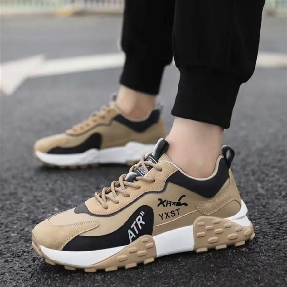 Forrest Gump shoes autumn and winter new low-top sports shoes thick-soled lace-up leather surface