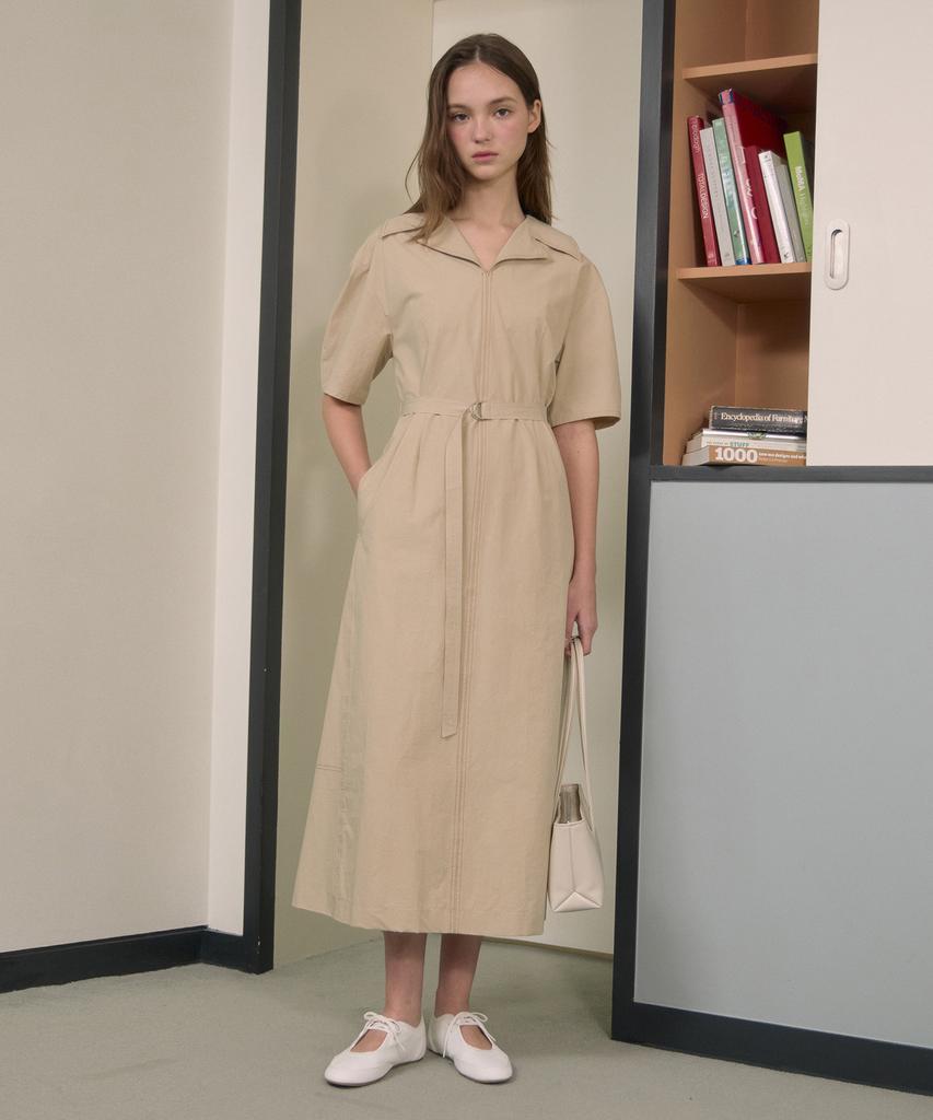 Jucy Judy Belted Open Collar Dress Jzop320B
