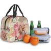 Eiffelturm Lunchtaschen Vintage Zeitung Lunchbox-Taschen Fahrrad mit Blumen für Frauen Waschbare Lunchbehälterbox