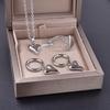 100% Stainless Steel Heart Jewelry Set For Women Accessories Cute Girl Supplies Love Earrings/Rings/Necklace Fashion Party Gift