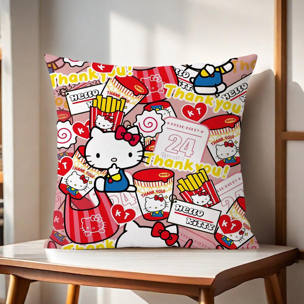 Cute S-Sanrio Family Cushion Cover For Pillow Printing Sofa Decoration Home Car Room Coffee Shop Office Nordic Simplicity
