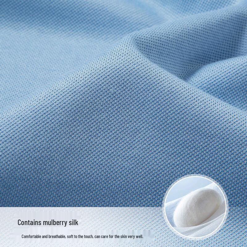 MONTAGUT Men's Refreshing Mulberry Silk Blend Polo Shirt
