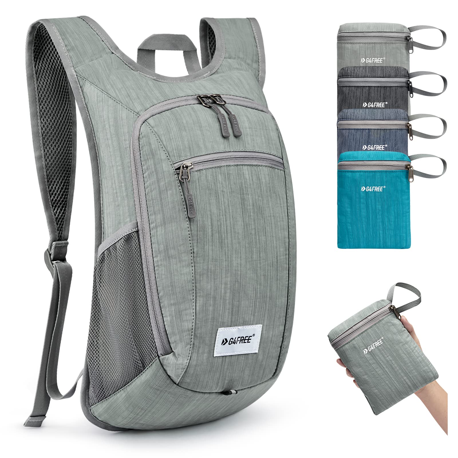 

10L Hiking Backpack Lightweight Packable Hiking Daypack Small Travel Outdoor Foldable Shoulder Bag [G4Free] сірий колір
