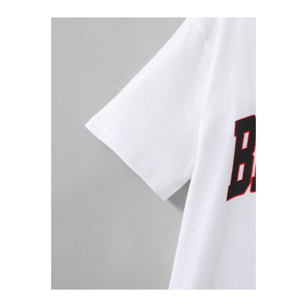 Brooklyn New York White T-shirt Gray Shorts - T-shirt With Shorts Top And Bottom Set Printed Crew Neck