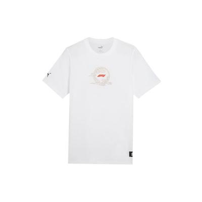 Printed Pattern Crew Neck Loose Fit Short Sleeve T-Shirt Men Tops White 627832-02