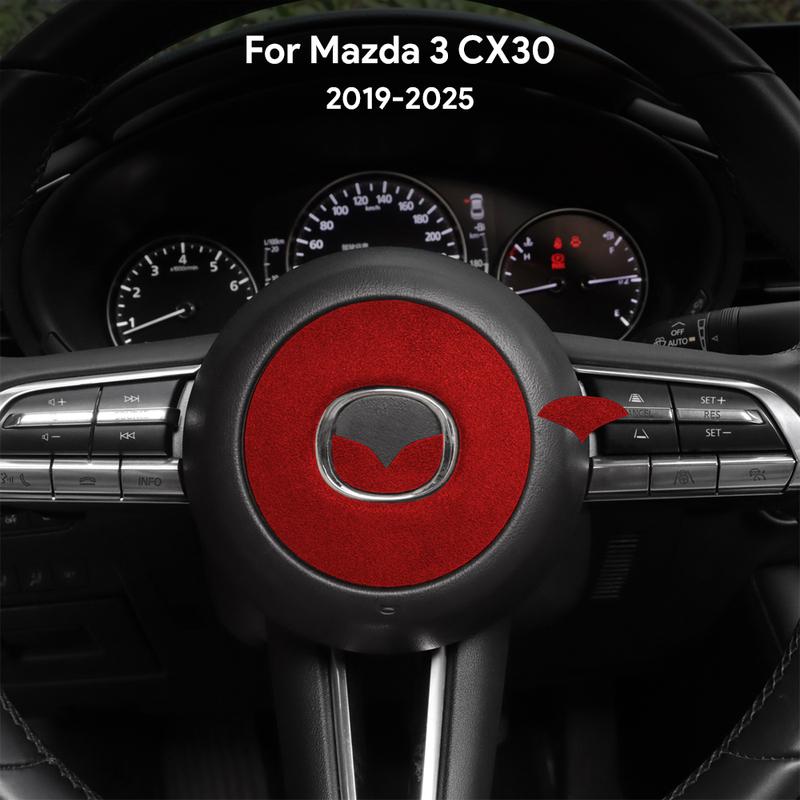Top Suede Trim LHD RHD Sticker For Mazda 3 Axela CX30 CX-30      2024 2025 Car Steering Wheel Accessories