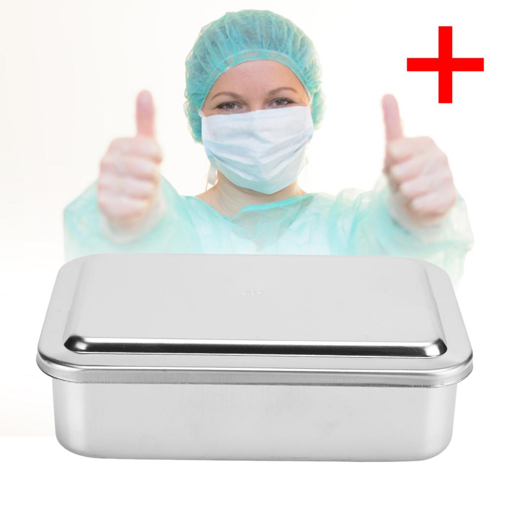 6inch Cleaning Box 304 Stainless Steel Instrument Storage Tray Cleaning Box with Lid