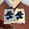 Pet Cat Vest Small To Large Cats - Soft Fleece Backless Top With Waffle Texture Lace Trim