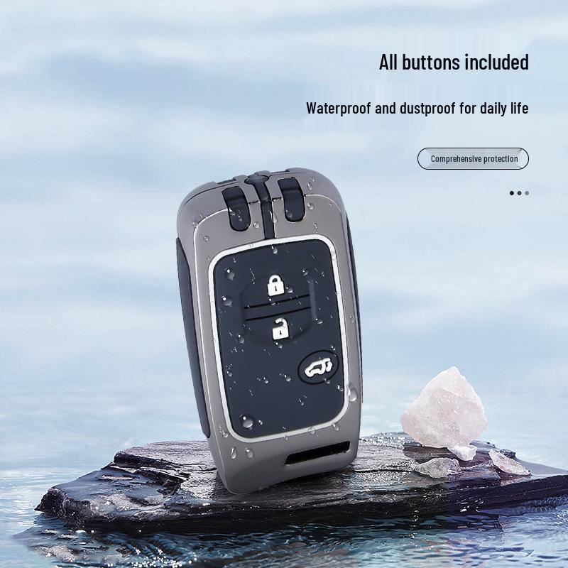 Metal Snap Button Key Case for Toyota: Camry, Crown, Reiz, Prado, Land Cruiser.