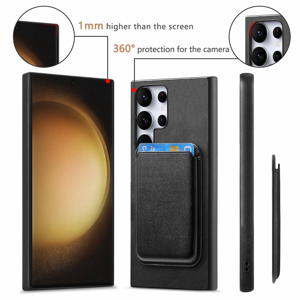 B2 For Samsung Galaxy S23 Ultra Case Card Bag Detachable 2-in-1 Leather Back Phone Cover
