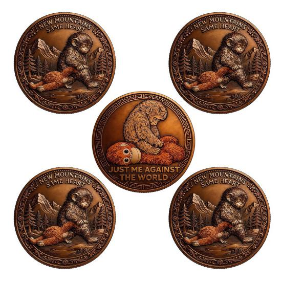Emotional Support Coin Inspirational Monkey Challenge Pocket Coin Double?Sided Collectible Token for Friends Family Motivation Keepsake