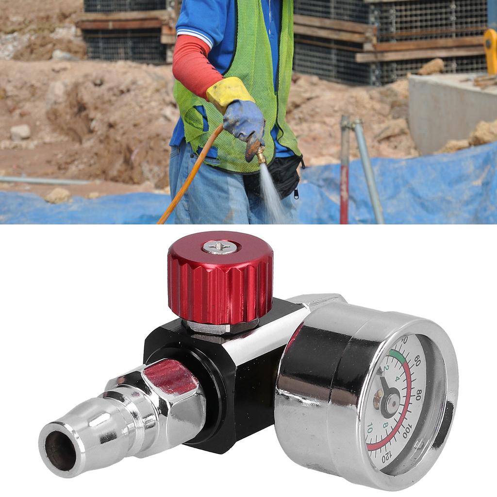 Paint Gun Air Adjusting Regulator G1/4in Thread Spray Paint Gun Air Pressure Regulator Pressure Regulating Adjusting Valve Gauge