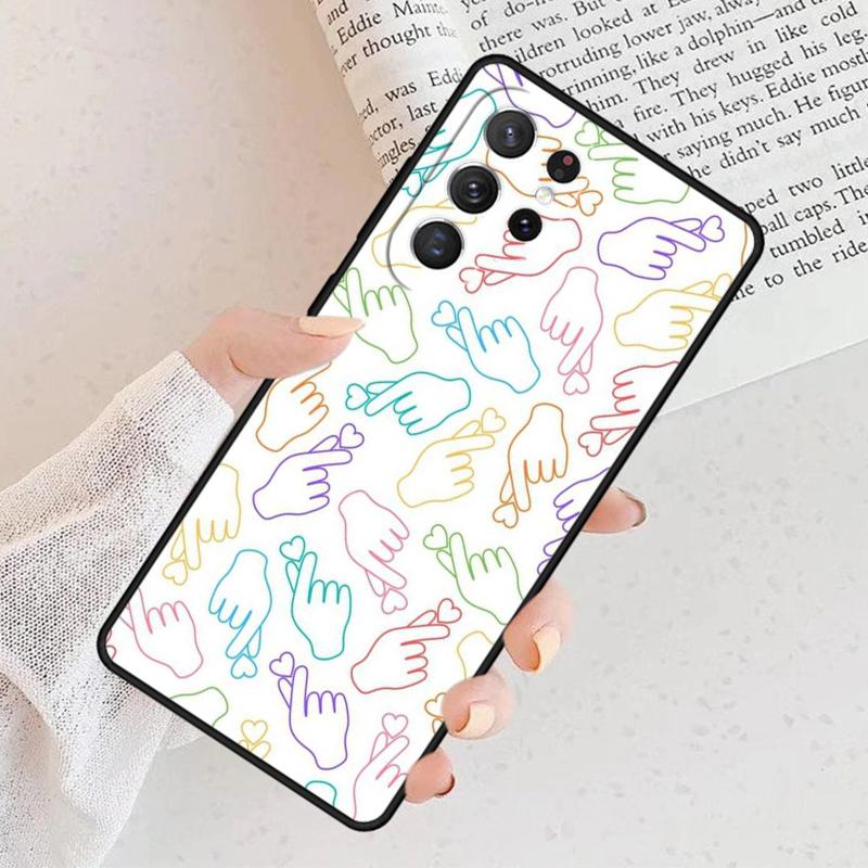 Korean Font Saranghae I Love You Phone Case For Samsung Galaxy S25 S23 S30 S8 S21 S20 FE S24 S22 Note 10 20 Plus Lite Ultra