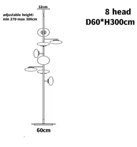 Italian Floor Lamp , Floor To Ceiling Lamp , Designer Standing Floor Light For Living Room , Corner Standing Lamp