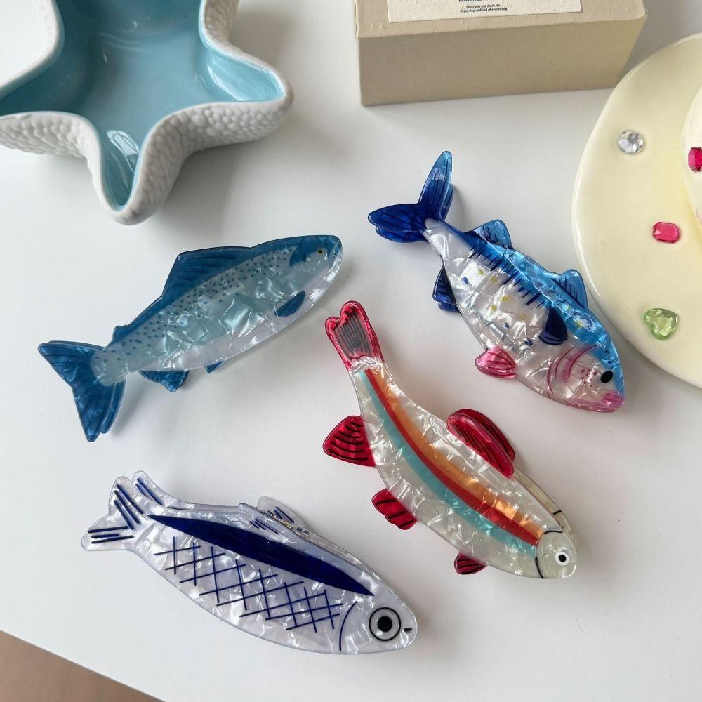 Tuna Fish Marine Life Fish Hair Clip Hairpin Fish Grab Clip Fashion Ocean Animal Hair Claw  Travel