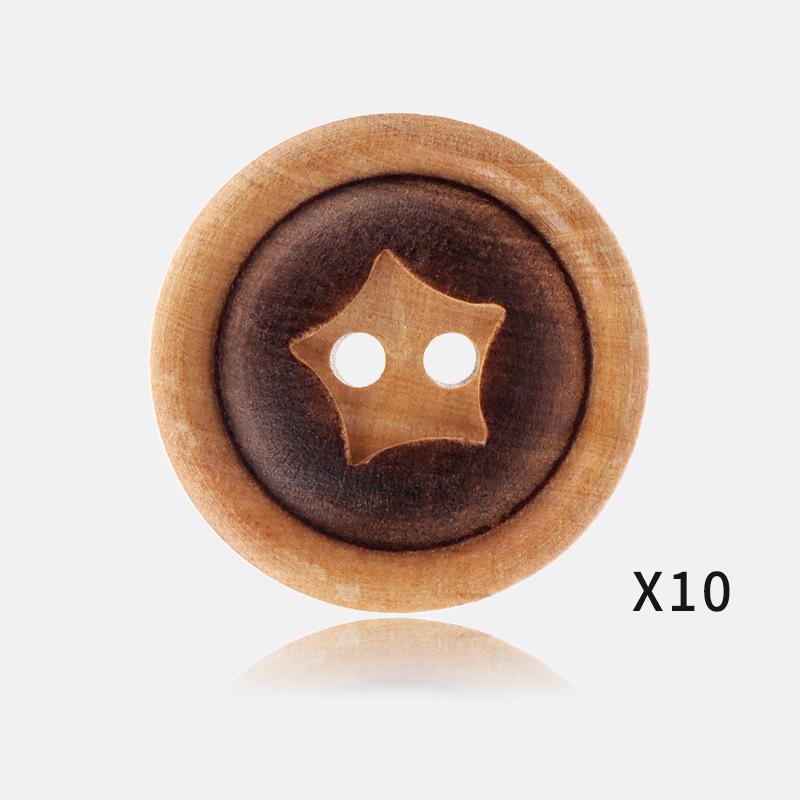 

Причудливая звезда Hole, винтажная деревянная пуговица, пуговица для рубашки, пуговица для пиджака, высококачественная пуговица для свитера, декоративная вязаная пуговица 18mm natural color branded black