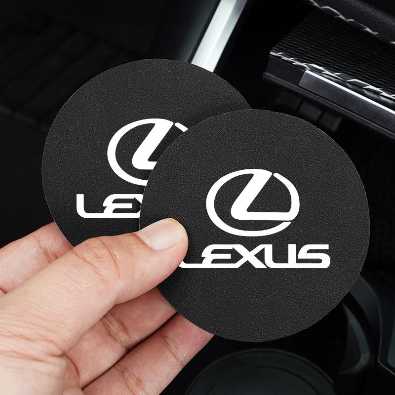 2Pcs Leather Car Coasters Cup Holder Mat For Lexus RX330 IS250 Ct200h ES300h RX350 Car Interior Accessories Decorative Coasters