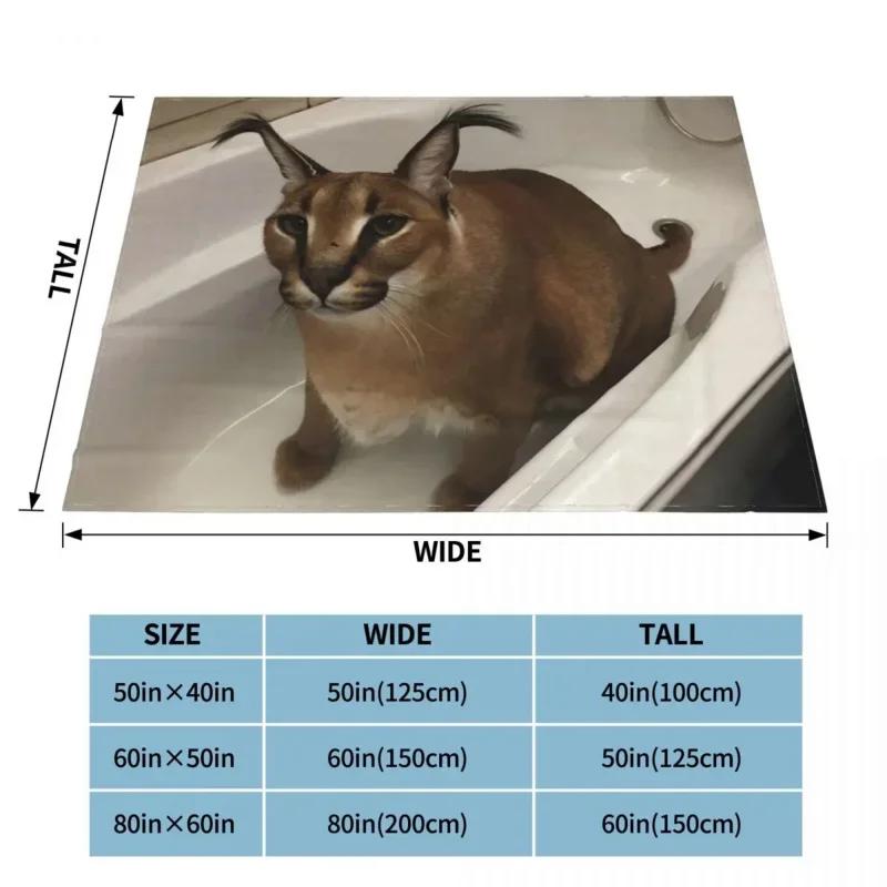Großer Floppa Karakal Katze Niedliches Meme Decke Weiches Korallenfleece Warme Flanell Badewannen Überwurfdecken für Sofa Auto Schlafzimmer Tagesdecke