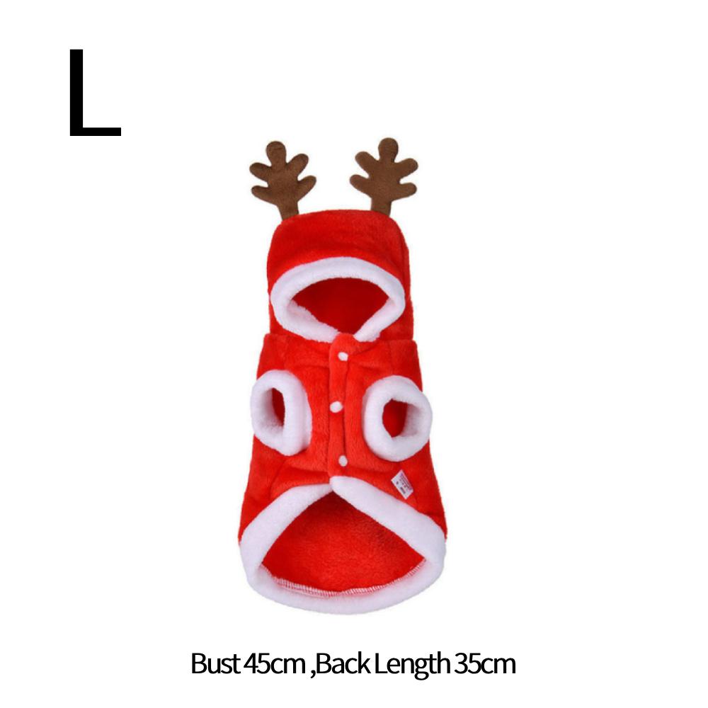

1/2Pcs Christmas Dog Elk Hoodies Christmas Pet Clothes Costumes Winter Warm Pet Dog Cat Cold Weather Coats for Small Dogs Gifts 1 Pcs
