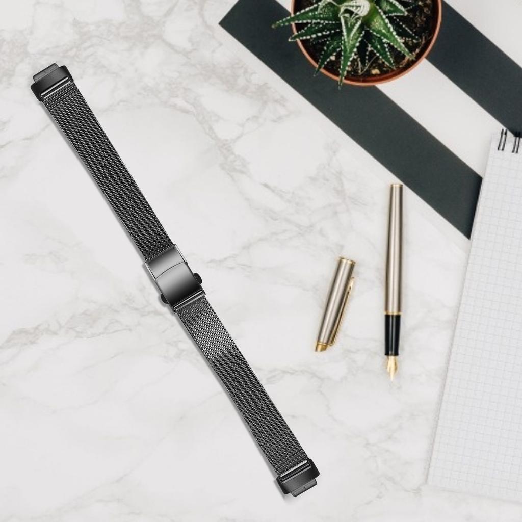 For Fitbit Inspire 3 Stainless Steel Milanese Smart Watch Strap Replacement Wrist Band with Buckle