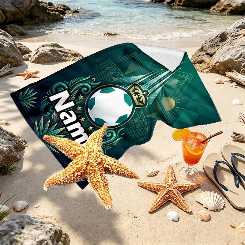 Custom Name Personalized Club Santos Laguna Print Beach Towel, for Trip Camping Beach Party Home Decor, Birthday Gift for Family & Friends