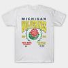 Men Black Print T-shirt Michigan 2004 Rose Bowl No-Cut Transfer Paper Print Cotton Tshirt