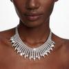 European American Full Diamond Tassel Necklace: Luxurious Heavy Workmanship Clavicle Chain with Cool Spike Design for Women.