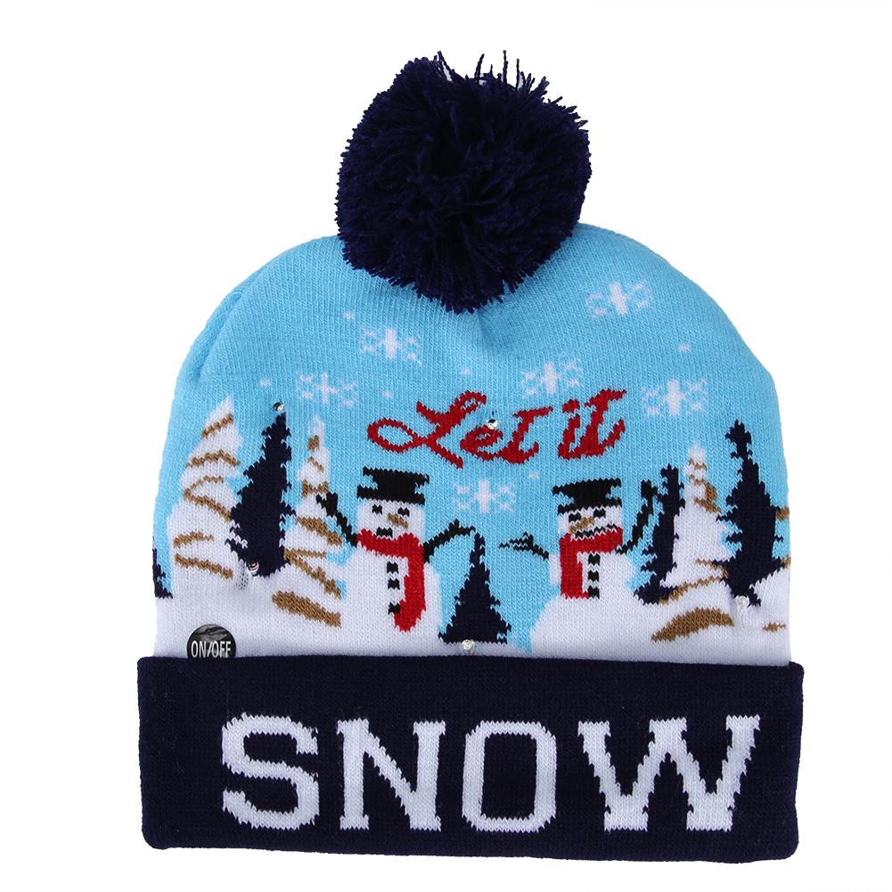 Christmas Knitted Soft Warm Winter Hat Light Hat for Children Adults Festivals Holiday PartyType 6