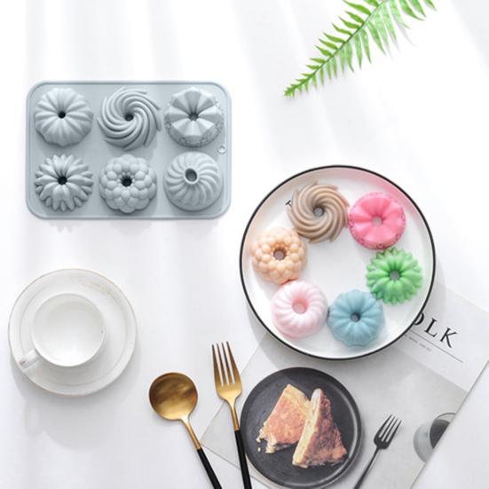 6 Löcher Backform Antihaft wiederverwendbare Lebensmittelqualität Fondant Kuchen Schokolade Dessert DIY Silikonform Küchenhelfer