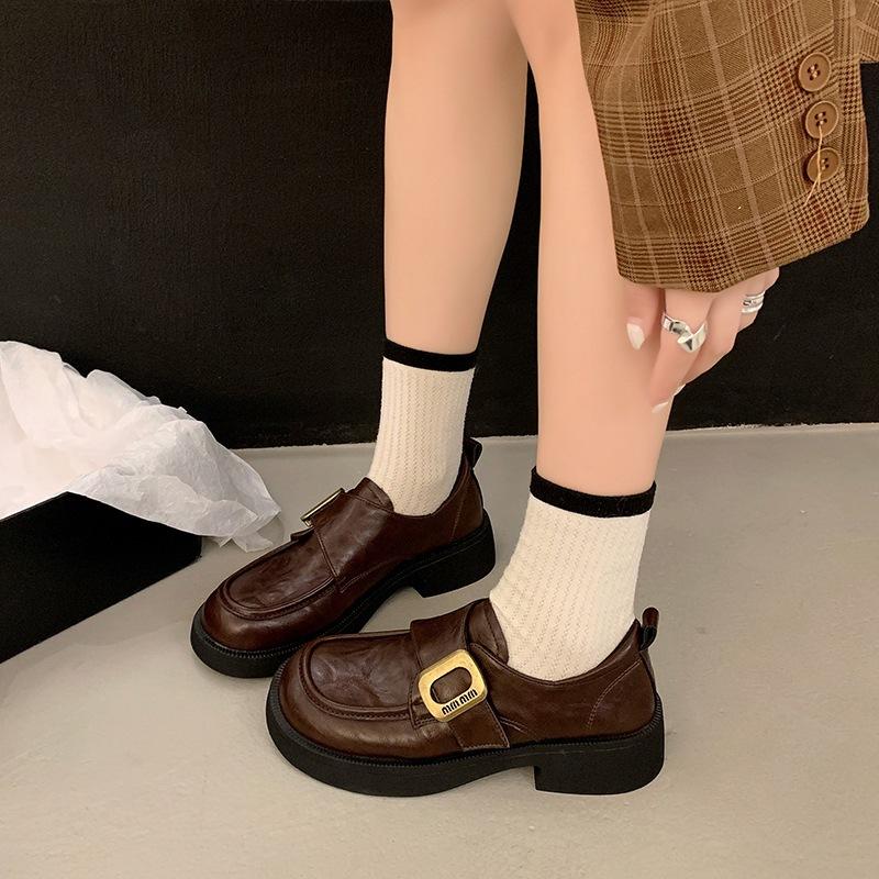 British style loafers women's 2025 autumn new height-increasing women's shoes thick heel platform small leather shoes versatile fashion single shoes