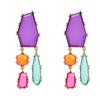 Bohemian Geometric Colored Diamond Earrings - European & American Style for Women