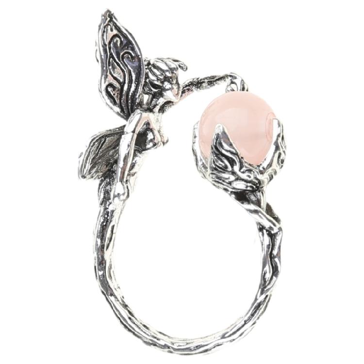 

Enchanting Angel Sprite Ring Adjustable Size Open Rings Ornament Fashionable Jewelry for Parties and Casual Outfits 1