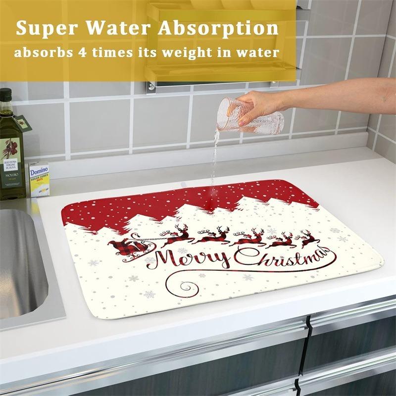 

Super Water Absorption Sunflower Mat Antiskid Quick Dry Kitchen Counter Drain Mat Water Weight Absorbent Floor Pad 20x30cm