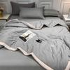 new summer washed cotton summer quilt machine washable summer cool quilt solid color skin-friendly air conditioner quilt
