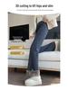 Chenille Fleece-Lined Bell Bottom Pants for Plus-Size Women - Autumn/Winter Lambswool Cotton Micro-Flare Warm Pants