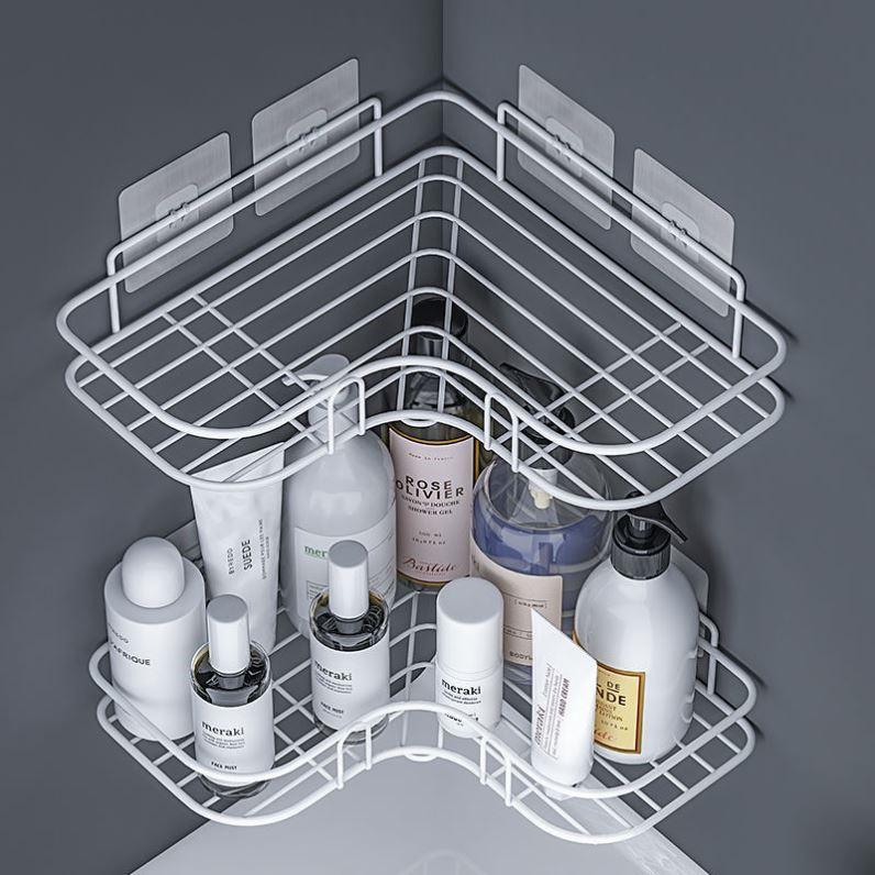 Wall-Mounted Bathroom Storage Rack - Punch-Free, Space-Saving Solution for Toiletries and Cosmetics