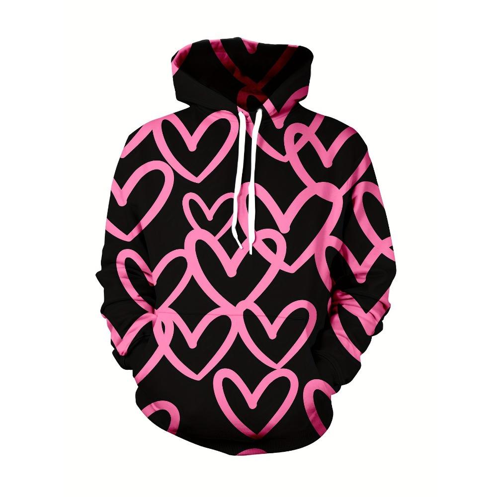 Autumn Winter Creative Colorful 3D Digital Printed Women's Loose Fitting Pullover Hoodies Fashionable Long Sleeved Hoodies
