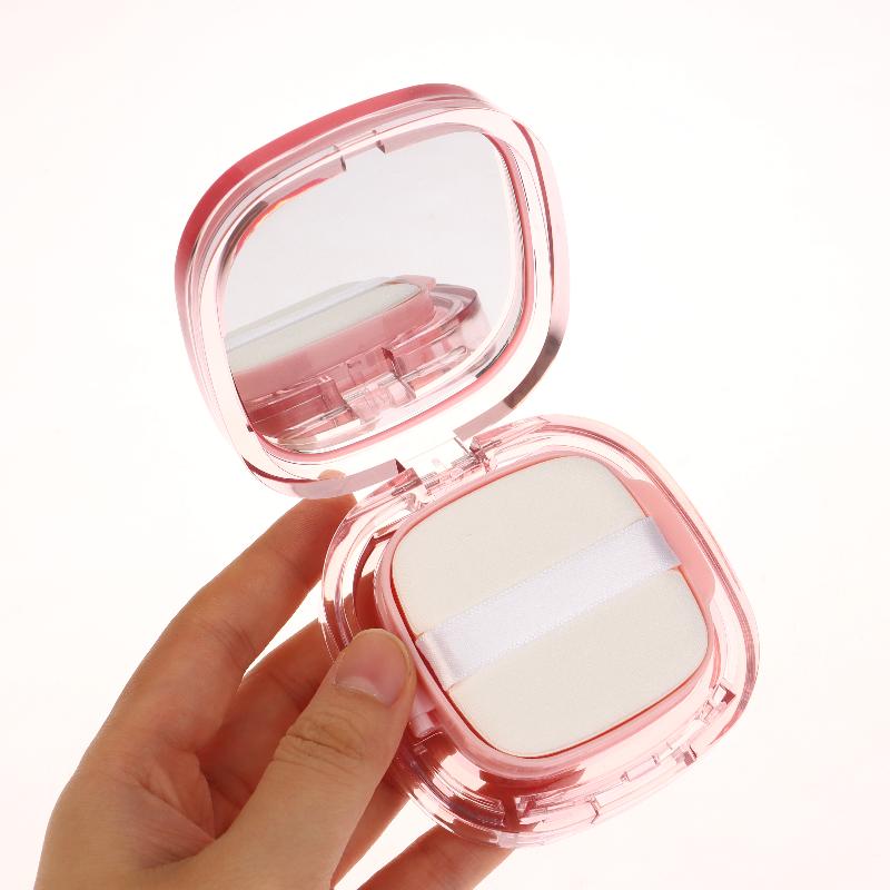 15G Empty Foundation Makeup Jar With Sponge Puff Handheld Portable Cosmetic Travel Makeup Jar Plastic Powder Box For Bb Cream