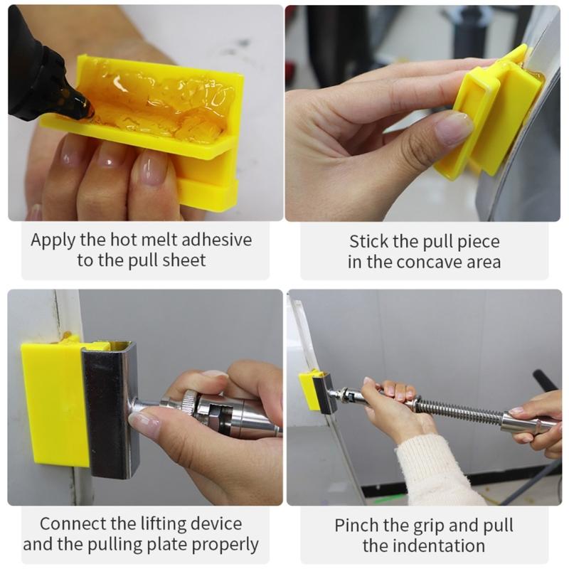 Ferramenta para Consertar Amassados de Pintura Placas de Puxar com Cola Ferramenta de Reparo de Amassados na Lataria do Carro Removedor de Amassados Conserto de Danos por Granizo