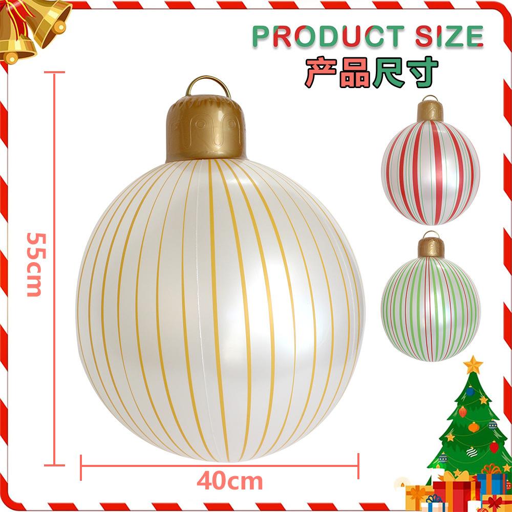 55*40cm Giant Inflatable Christmas Balls PVC Giant Big Large Balls Xmas Tree Decorations Toy Outdoor Xmas Holiday Yard Lawn Balls