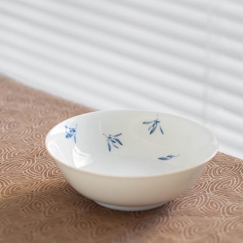 Pure hand-painted Phalaenopsis Ercai cover bowl retro underglaze color household ceramic Kung Fu tea set tea bowl teapot teacup
