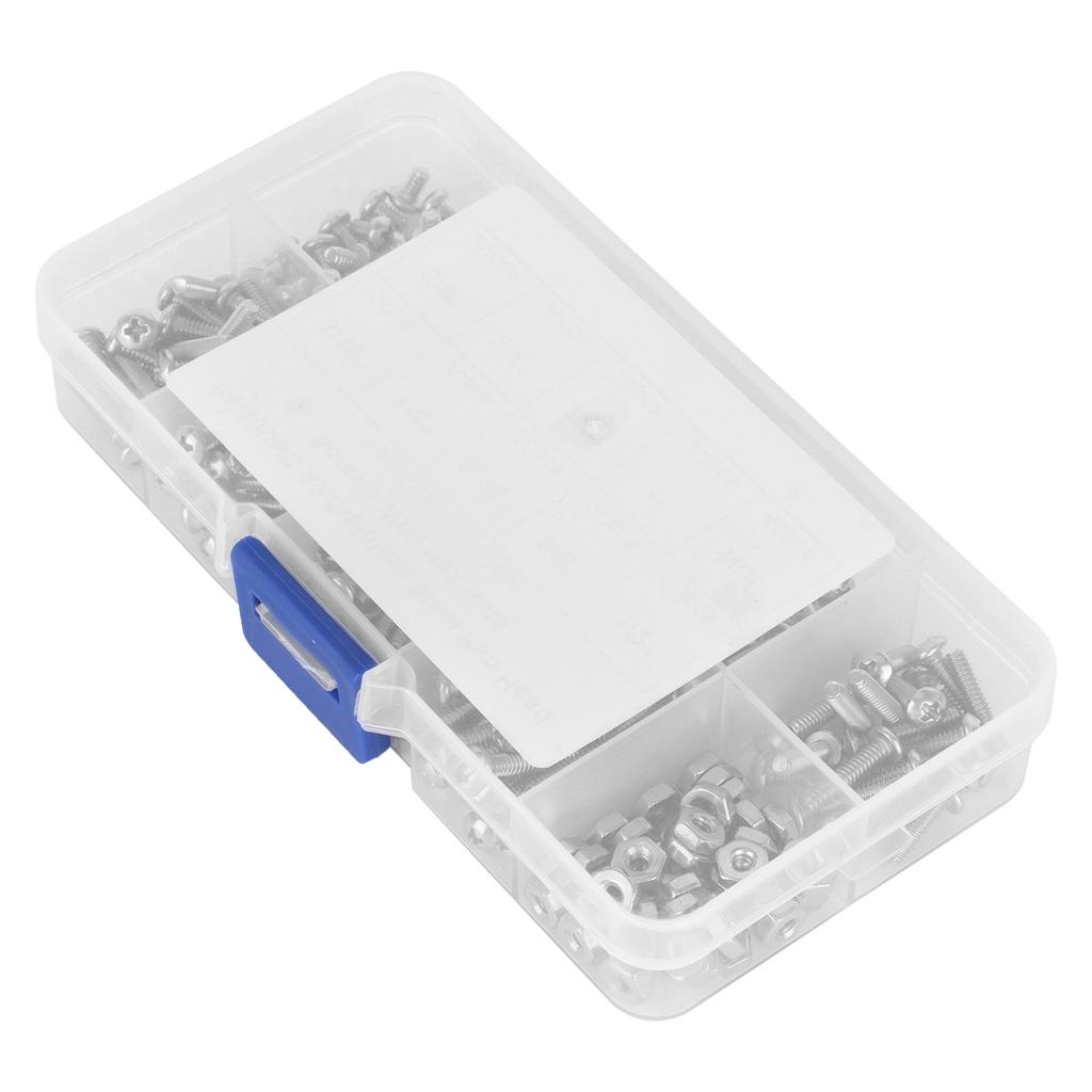 304 Stainless Steel Screws Cross Pan Head Screws with Hex Nuts Washers Screw Kit220pcs #4 40UNC