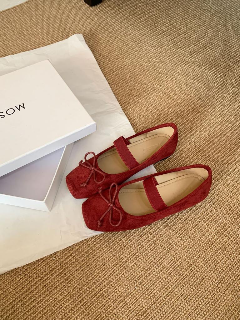 Flat-heeled Mary Jane shoes women's 2025 autumn and summer new bow ballet shoes flat-soled shallow mouth single shoes