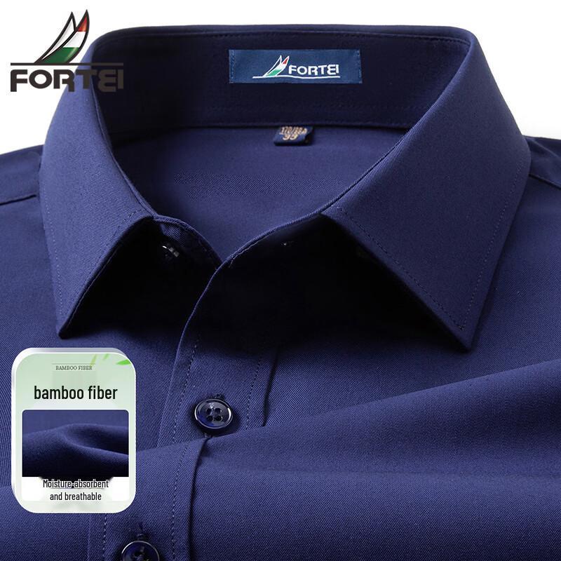 Futeng Men s Long Sleeve Bamboo Blend Business Casual Shirt 40
