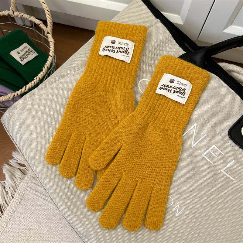Womens Ladies Warm Winter Thick Thermal Woolen Knitted Touch Screen Gloves