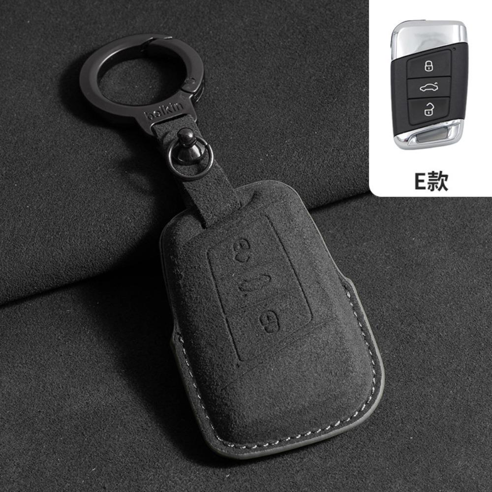 For VW Alcantara Key Shell Full Protection for Touareg Tayron Tiguan L Sagitar Lamando L Magotan CC ID4 Case