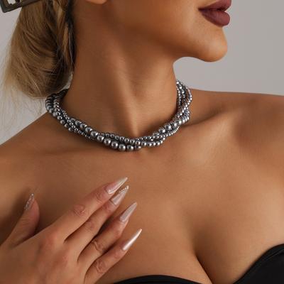 Jewelry Painted Glass Handmade Beaded Collarbone Chain Neck Chain Premium Texture Choker Necklace