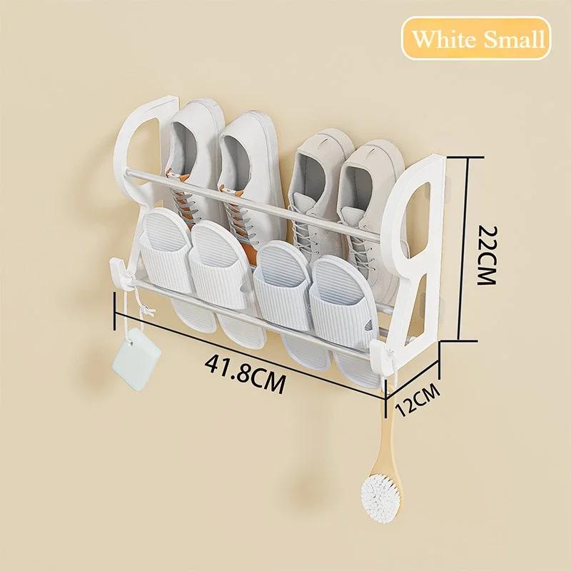 Wall Mounted Shoe Rack with No Drilling and Multifunctional Storage for Saving Space In Bedrooms and Living Rooms